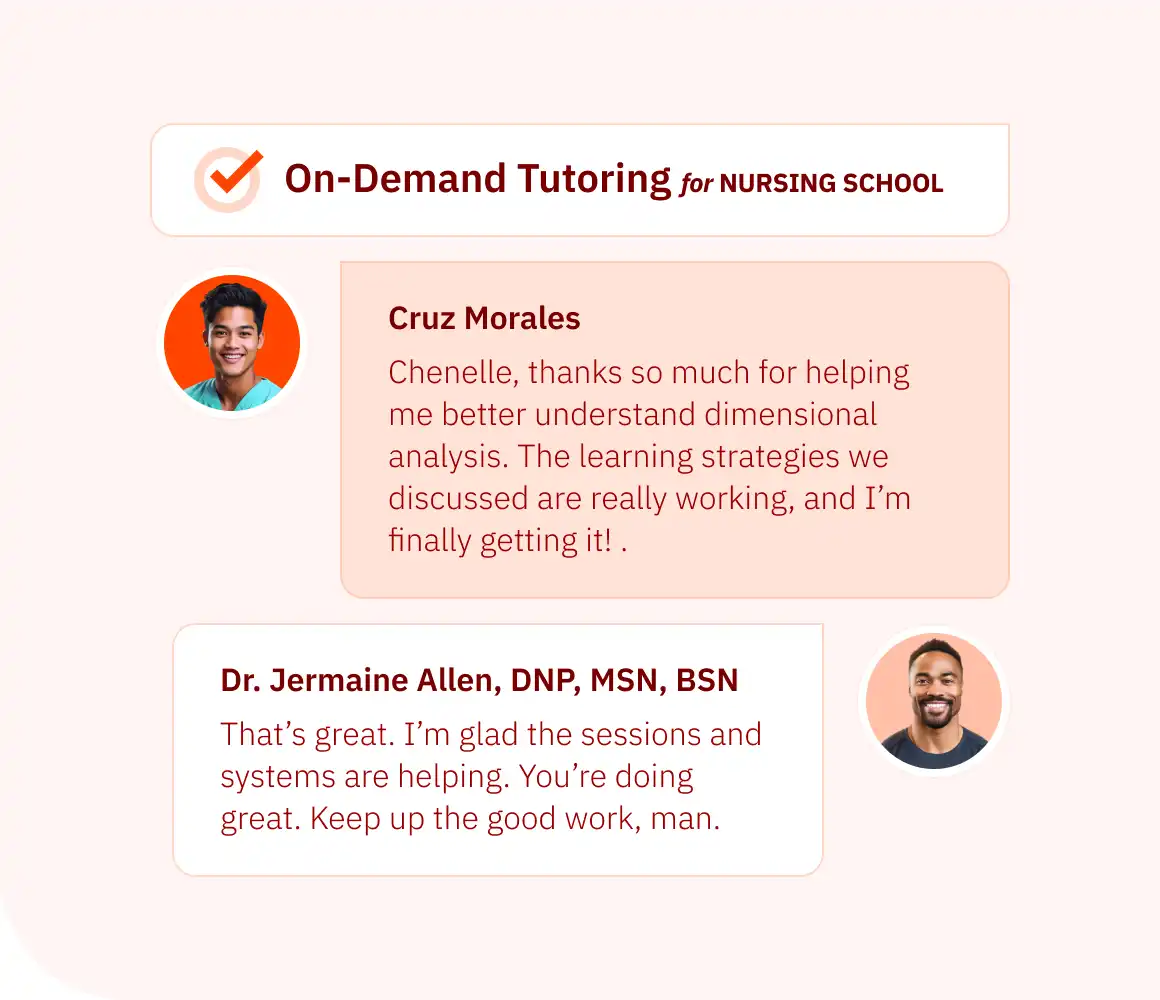 Tutoring chat messages