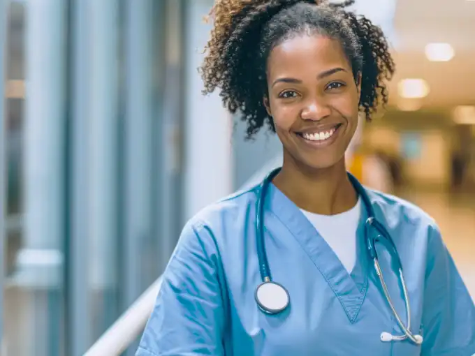 Smiling nurse at work.